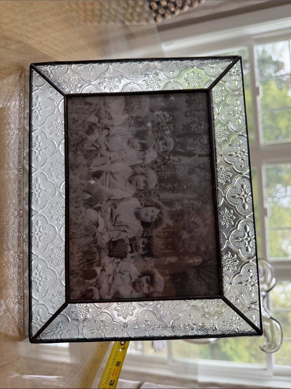 Ornate Silver Embossed Glass Picture Frame - Silver Finish